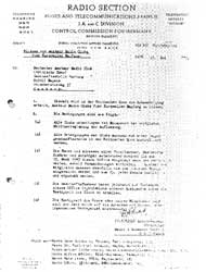 Genehmigung der Allierten zur Grndung eines Funk-Vereines (1947)